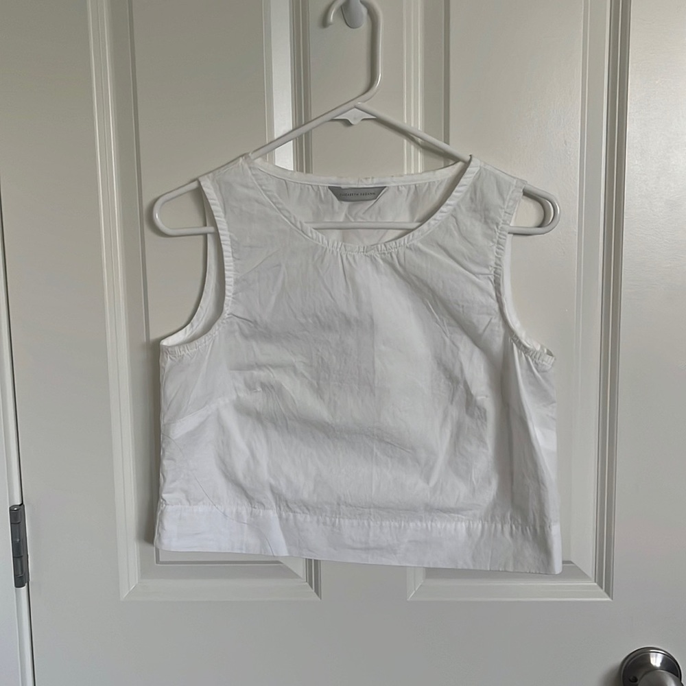 Elizabeth Suzann Petra Crop White cotton poplin XS with flaws